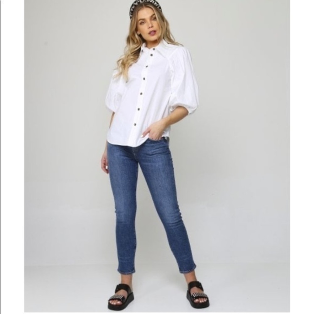 Agolde Blue Cropped Ankle Jeans